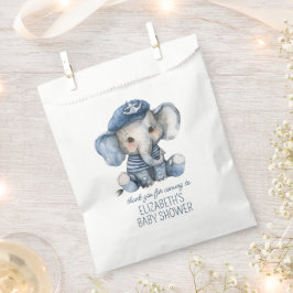 Cute Nautical Blue Baby Elephant Baby Shower Geschenktütchen