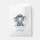 Cute Nautical Blue Baby Elephant Baby Shower Geschenktütchen (Vorderseite)