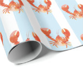 Cute Nautical Lobster Crawfish Pattern Geschenkpapier (Rolleneckpunkt)