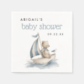 Cute Nautical Teddy Bear Boys Baby Shower Serviette (Vorderseite)