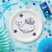 Cute Nautical Whale Pappteller (Party)