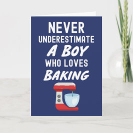 Cute Navy Blue Baking Cards For Baby Boy Kid Baker Karte