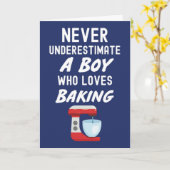 Cute Navy Blue Baking Cards For Baby Boy Kid Baker Karte (Gelbe Blume)