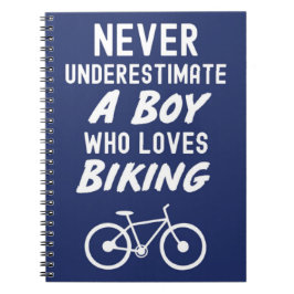 Cute Navy Blue Biking Gifts For Baby Boys Kids Notizblock