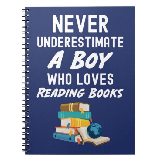 Cute Navy Blue Book Reading Gifts For Baby Boy Kid Notizblock (Vorderseite)