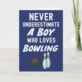 Cute Navy Blue Bowling Cards For Baby Boys Kids Karte