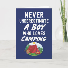 Cute Navy Blue Camping Cards For Baby Boys Kids Karte