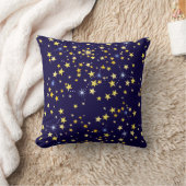 Cute Navy Blue Celestial Pattern Fun Lovely Star Kissen (Decke)
