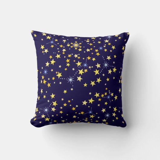   Cute Navy Blue Celestial Pattern Fun Lovely Star Kissen (Vorderseite)
