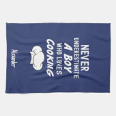 Cute Navy Blue Cooking Gifts For Little Boys Kids Geschirrtuch (Horizontal)