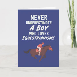 Cute Navy Blue Equestrian Cards For Baby Boys Kids Karte