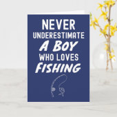 Cute Navy Blue Fishing Cards For Baby Boys Kids Karte (Gelbe Blume)