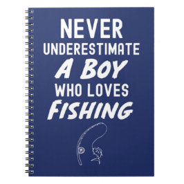 Cute Navy Blue Fishing Gifts For Baby Boys Kids Notizblock