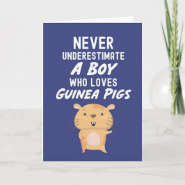 Cute Navy Blue Guinea Pig Cards For Baby Boys Kids Karte