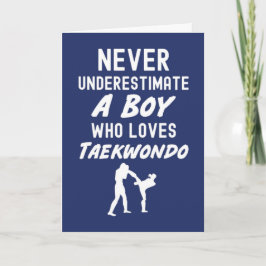 Cute Navy Blue Taekwondo Cards For Baby Boys Kids Karte