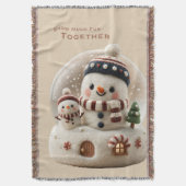 Cute Needle Felted Snowman Snowglobe Decke (Vorderseite Vertikal)