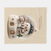 Cute Needle Felted Snowman Snowglobe Fleecedecke (Vorderseite (Horizontal))