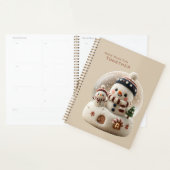 Cute Needle Felted Snowman Snowglobe Planer (Anzeige)