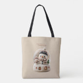 Cute Needle Felted Snowman Snowglobe Tasche (Rückseite)