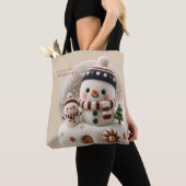 Cute Needle Felted Snowman Snowglobe Tasche (Von Nahem)
