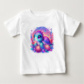 Cute Neon Baby Sea Turtle Illustration T-Shirt (Vorderseite)