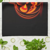 Cute Neon Pumpkin Halloween Kitchen Towel Geschirrtuch (Gefaltet)