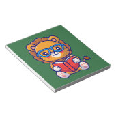 Cute Nerd Lion Reading a Book Notizblock (angewinkelt)