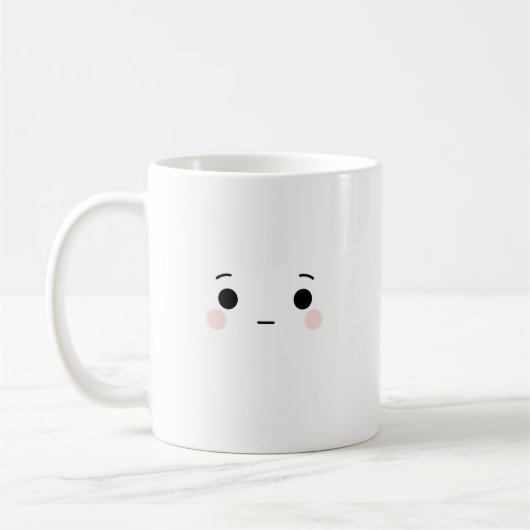 Cute Neutral Face Mug Minimal Coffee Cup Kaffeetasse (Links)