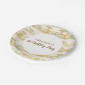 Cute Neutral Safari Animals First Birthday Pappteller (Schrägansicht)