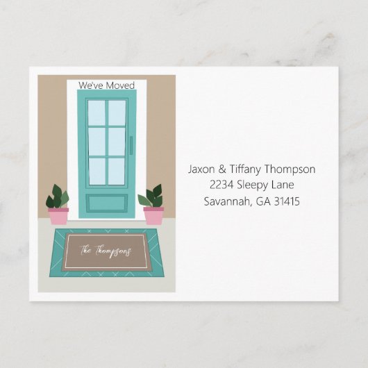 Cute New Address Announcement Postkarte (Rückseite)