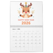 cute new year 2026 wall calendar kalender (Mär 2026)