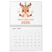 cute new year 2026 wall calendar kalender (Jan 2026)