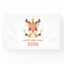 cute new year party banner 2026