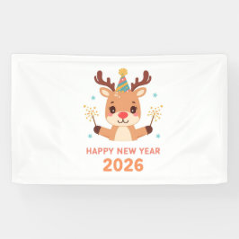 cute new year party banner 2026