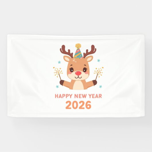 cute new year party banner 2026 (Horizontal)