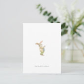 Cute Newborn Baby Hello Little One Rabbit Card. Postkarte (Stehend Vorderseite)