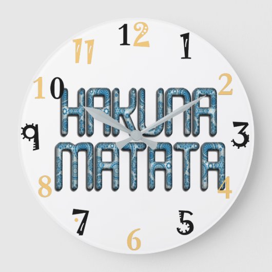 Cute Nice Lovely Hakuna Matata Design Text Art Große Wanduhr (Vorderseite)