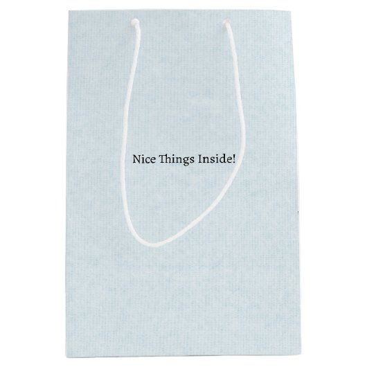 Cute Nice Things Inside Quote Blue Bag Mittlere Geschenktüte (Vorderseite)