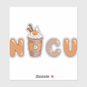 Cute NICU Coffee Halloween Design Aufkleber (Blatt)