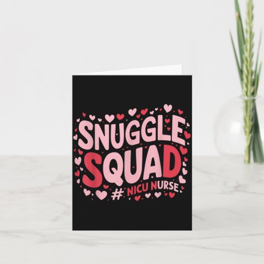 Cute Nicu Nurse Valentines Day Snuggle Squad Neona Karte (Vorderseite)