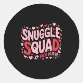 Cute Nicu Nurse Valentines Day Snuggle Squad Neona Runder Aufkleber (Vorderseite)