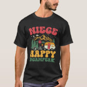Cute Niece Of The Happy Camper Groovy Camping Trip T-Shirt (Vorderseite)