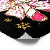 Cute Nk Coquette Bow Candy Cane Christmas Girls Wo Poster (Ecke)