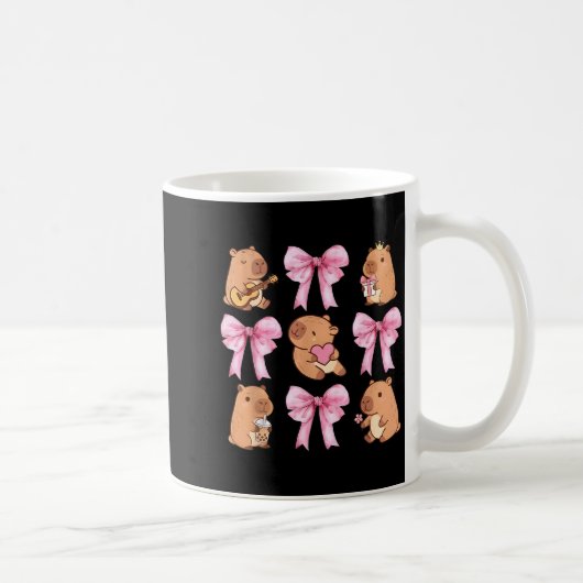 Cute Nk Coquette Bow Kawaii Capybara Lover Kaffeetasse (Rechts)