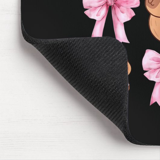 Cute Nk Coquette Bow Kawaii Capybara Lover  Mousepad (Ecke)