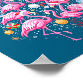 Cute Nk Flamingo Christmas Tree Santa Hat Trocal P Poster (Ecke)