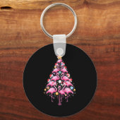 Cute Nk Flamingo Christmas Tree Santa Hat Trocal P Schlüsselanhänger (Vorderseite)