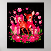 Cute Nk Reindeer Snowflake Pajamas Pjs Christmas X Poster (Vorne)