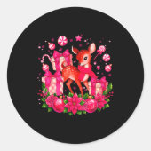 Cute Nk Reindeer Snowflake Pajamas Pjs Christmas X Runder Aufkleber (Vorderseite)