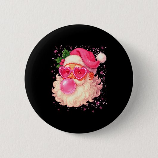 Cute Nk Santa Snowflake Christmas Pajamas Xmas Gir Button (Vorderseite)